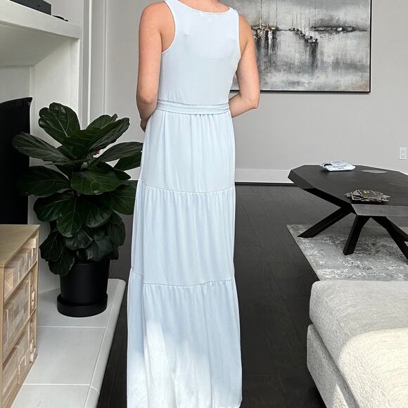 Elizabeth and James blue tiered belted maxi dress - Picture 3 of 10
